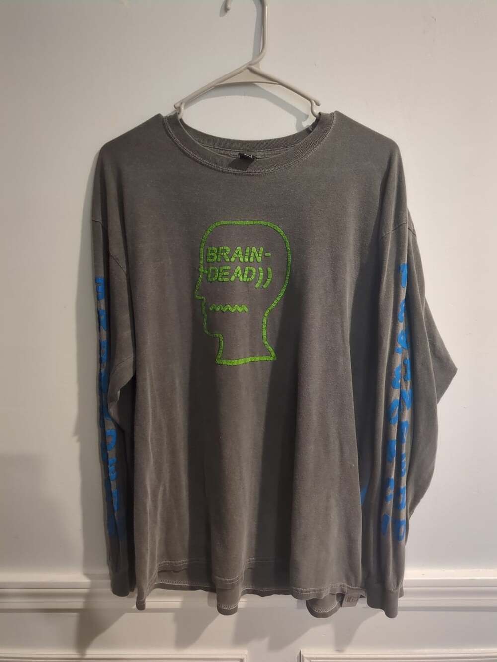 Brain Dead Secretion Vehicle Long Sleeve Graphic T-Shirt Gray RARE